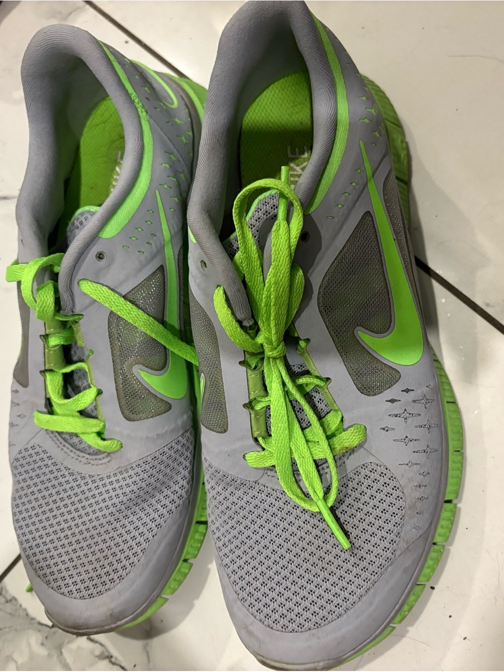 Nike WomensGray and Green Running Shoes